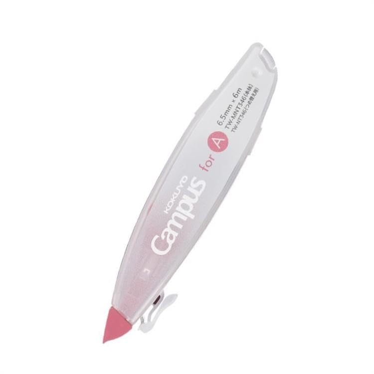 KOKUYO Correction Tape, 0.26 inches (6.5 mm) Wide for A 7mm Ruled Notebook, 19.7 ft (6 m) long, Pink, Japan Import (TW-MNT346)