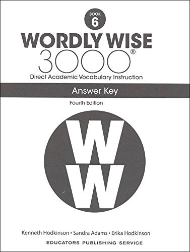 Wordly Wise 3000 Fourth Edition Student Edition + Answer Key Set Grade 6