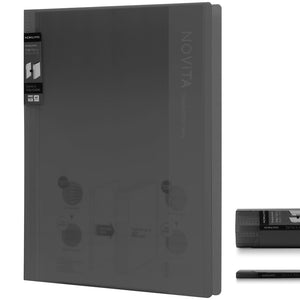 Kokuyo 40-Pocket Binder with Plastic Sleeves 8.5"x11" (Black), A4 and US Letter Expandable Art Portfolio Folder with Clear Sheet Protectors. 80 Pages of Presentation Display Book. (RA-NV40D)