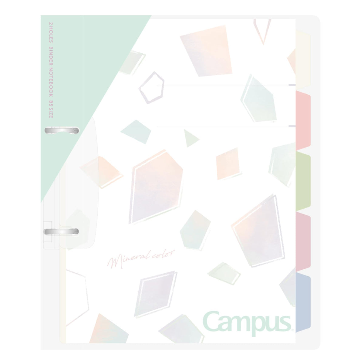 Kokuyo Campus Refillable Notebook, B5 Slim 2 Ring Binder Notebook with with 5 Subject Dividers, 100 Sheets Capacity. Suitable for 26 Holes Loose Leaf Paper, Mineral Color Sorbet Blue (Le -PP358-L4LB)