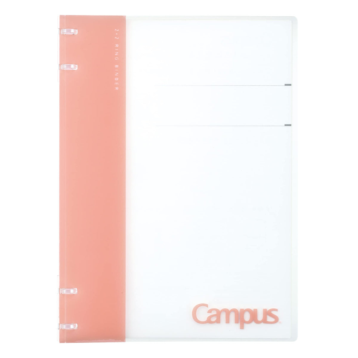 Kokuyo Campus Refillable Notebook, B5 2x2 Slim Ring Binder Notebook with Customizable Title Page, 40 Sheets Capacity. Suitable for 26 Holes Loose Leaf Paper, Pink (RU-NP704P)