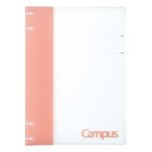 Kokuyo Campus Refillable Notebook, B5 2x2 Slim Ring Binder Notebook with Customizable Title Page, 40 Sheets Capacity. Suitable for 26 Holes Loose Leaf Paper, Pink (RU-NP704P)