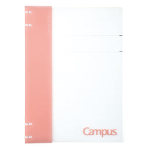 Kokuyo Campus Refillable Notebook, A4 2x2 Slim Ring Binder Notebook with Customizable Title Page, 40 Sheets Capacity. Suitable for 30 Holes Loose Leaf Paper, Pink (RU-NP174P)