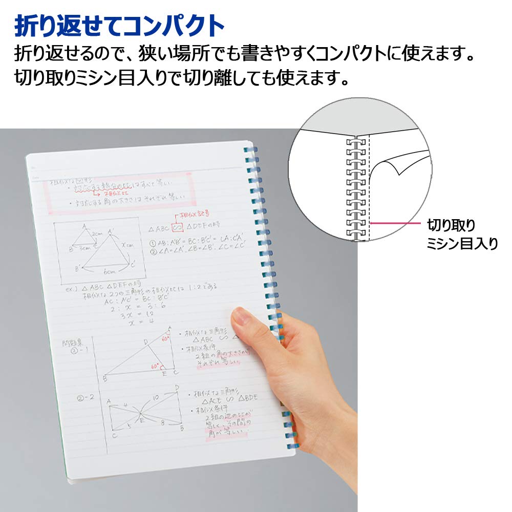 Kokuyo Campus Soft Ring Notebook, Semi-B5, B 6mm Dot Ruled, 34 Lines, 40 Sheets, Green, Set of 2, Japan Import (SU-S111BT-G)