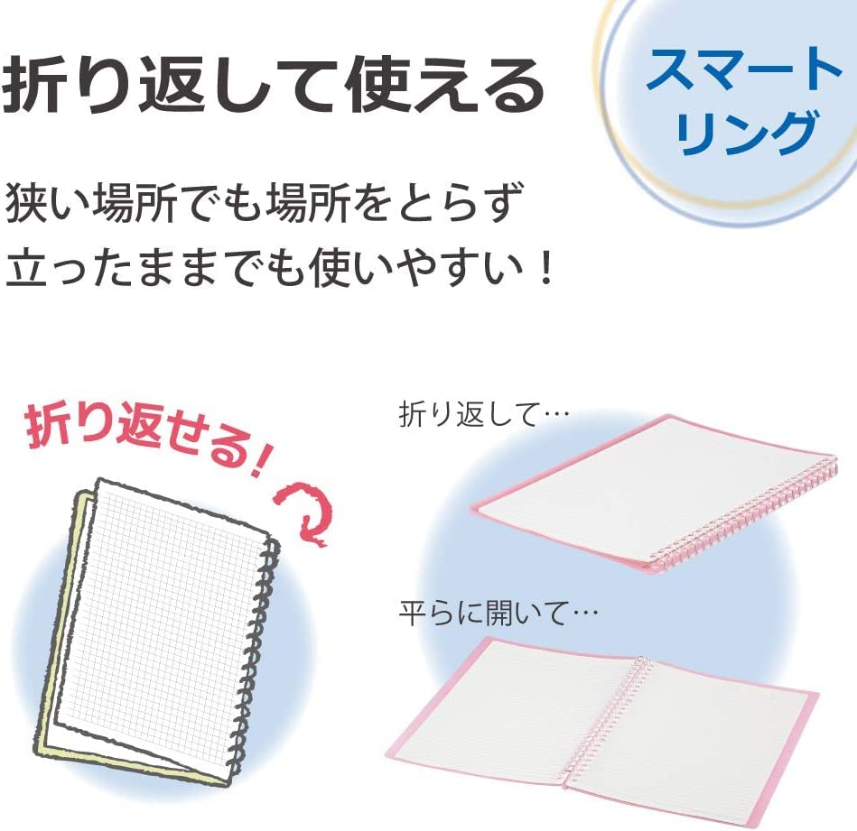 Kokuyo Campus Smart Ring Binder, B5 Blue Green Refillable Binder Notebook 26 Holes with 10 Extra Loose-Leaf Paper, Up to 60 Filler Papers for Work & Study, Japan Import (RU-SP706BG)