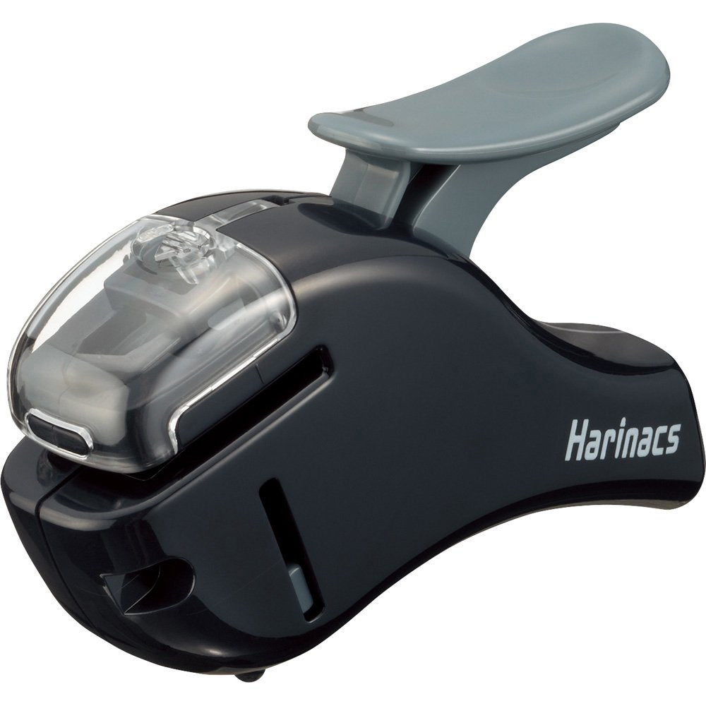 Kokuyo Stapleless Stapler, Harinacs Handheld Staple-Free, Up to 5 Sheets No Staple Binding, Portable Holeless Compact Alpha, Black, Japan Import (SLN-MSH305DB)