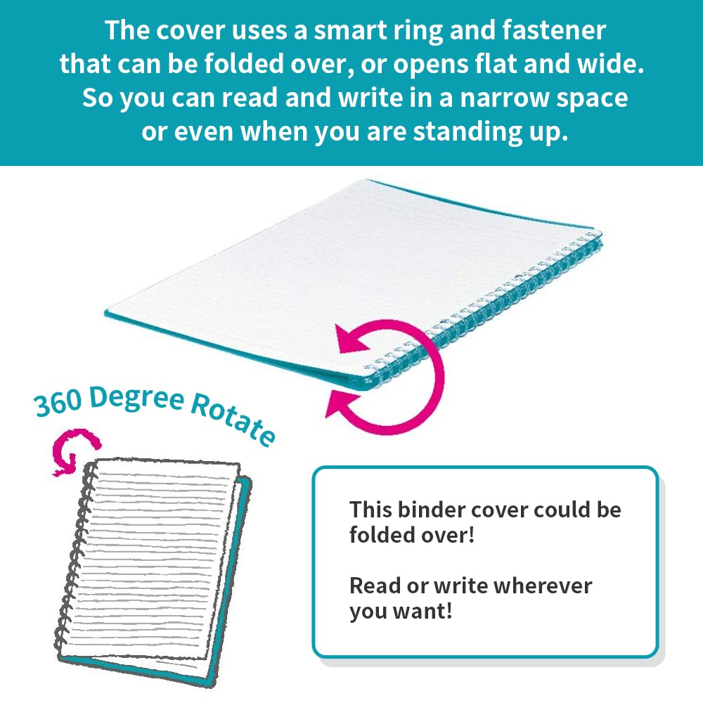 Kokuyo Campus Smart Ring Binders 5 Pack, B5 Binder Notebooks, 60 Sheets Capacity, 26 Holes Slim Binder Folder and 300 Sheets Campus Loose-leaf Paper for Work, Study and Journal, Japan Import