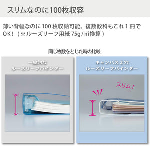 Kokuyo Campus 2-Ring Loose Leaf Binder, A4, 2 Holes, Up to 100 Sheets, Light Blue, Japan Import (RU-PP158LB)