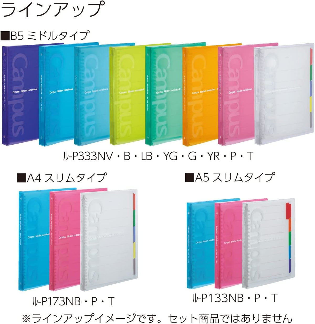 Kokuyo Campus Slide Binder with 5 Tab Dividers, Middle Type, B5, 26 Holes, Up to 100 Sheets, Purple, Japan Import (RU-P333NV)