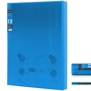 Kokuyo 40-Pocket Binder with Plastic Sleeves 8.5"x11" (Light Blue), A4 and US Letter Expandable Art Portfolio Folder with Clear Sheet Protectors. 80 Pages of Presentation Display Book. (RA-N40LB)