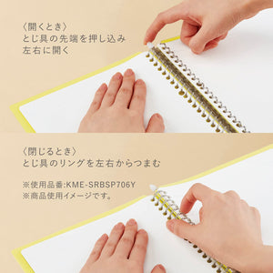 KOKUYO Me Campus Smart Ring Binders, B5 Taupe Rose Binder Notebooks, Up to 60 Sheets 26 Holes Slim Binder Folder with 10 Extra Campus Sarasara Loose-leaf Paper for Work, Study & Journal, Japan Import