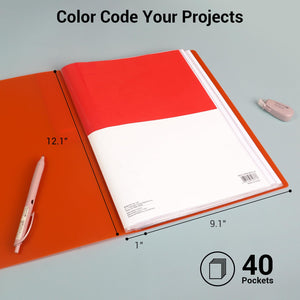 Kokuyo 40-Pocket Binder with Plastic Sleeves (Clear), A4 Art Portfolio Folder with Clear Sheet Protectors. 80 Pages of Presentation Display Book. Japan Import (CTRA-C40T)