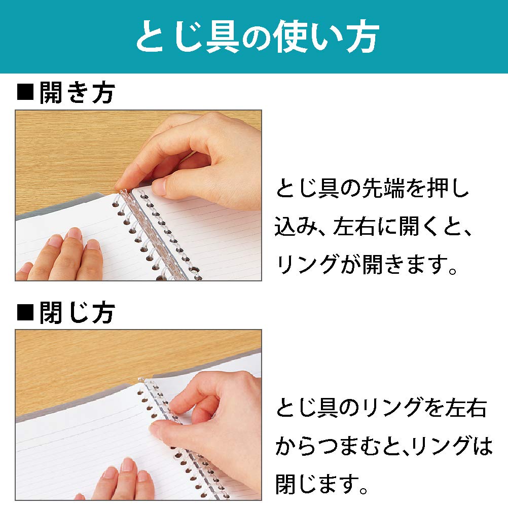 Kokuyo Campus Smart Ring Binder, B5 Light Blue Refillable Binder Notebook 26 Holes with 10 Extra Loose-Leaf Paper, Up to 25 Filler Papers for Work & Study, Japan Import (RU-SP700LB)