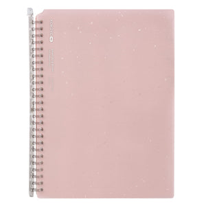 KOKUYO Me Campus Smart Ring Binders, B5 Taupe Rose Binder Notebooks, Up to 60 Sheets 26 Holes Slim Binder Folder with 10 Extra Campus Sarasara Loose-leaf Paper for Work, Study & Journal, Japan Import
