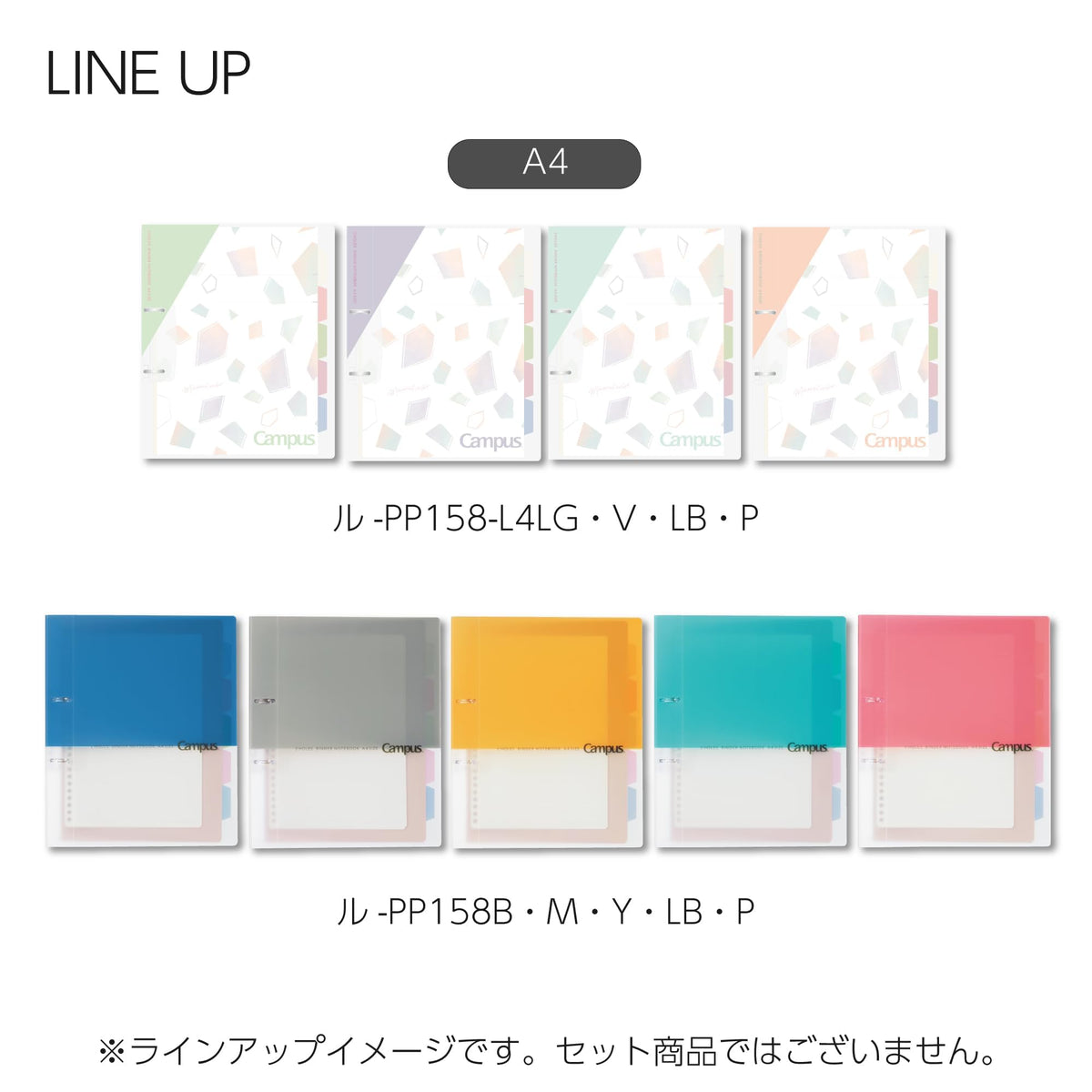 Kokuyo Campus Refillable Notebook, A4 Slim 2 Ring Binder Notebook with 5 Subject Dividers, 100 Sheets Capacity. Suitable for 30 Holes Loose Leaf Paper, Mineral Pistachio Green (Le-PP158-L4LG)