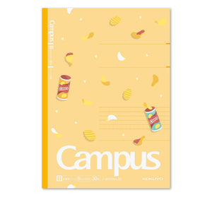 KOKUYO Composition Notebooks, 5 Pack Campus Semi-B5 Comp Book with Dot B 6mm Ruled, 30 Sheets, School Lined Notebook in Snack Motif, Journal Notebook for Women Work Study Note Taking (NO-3CBTN-L36X5)