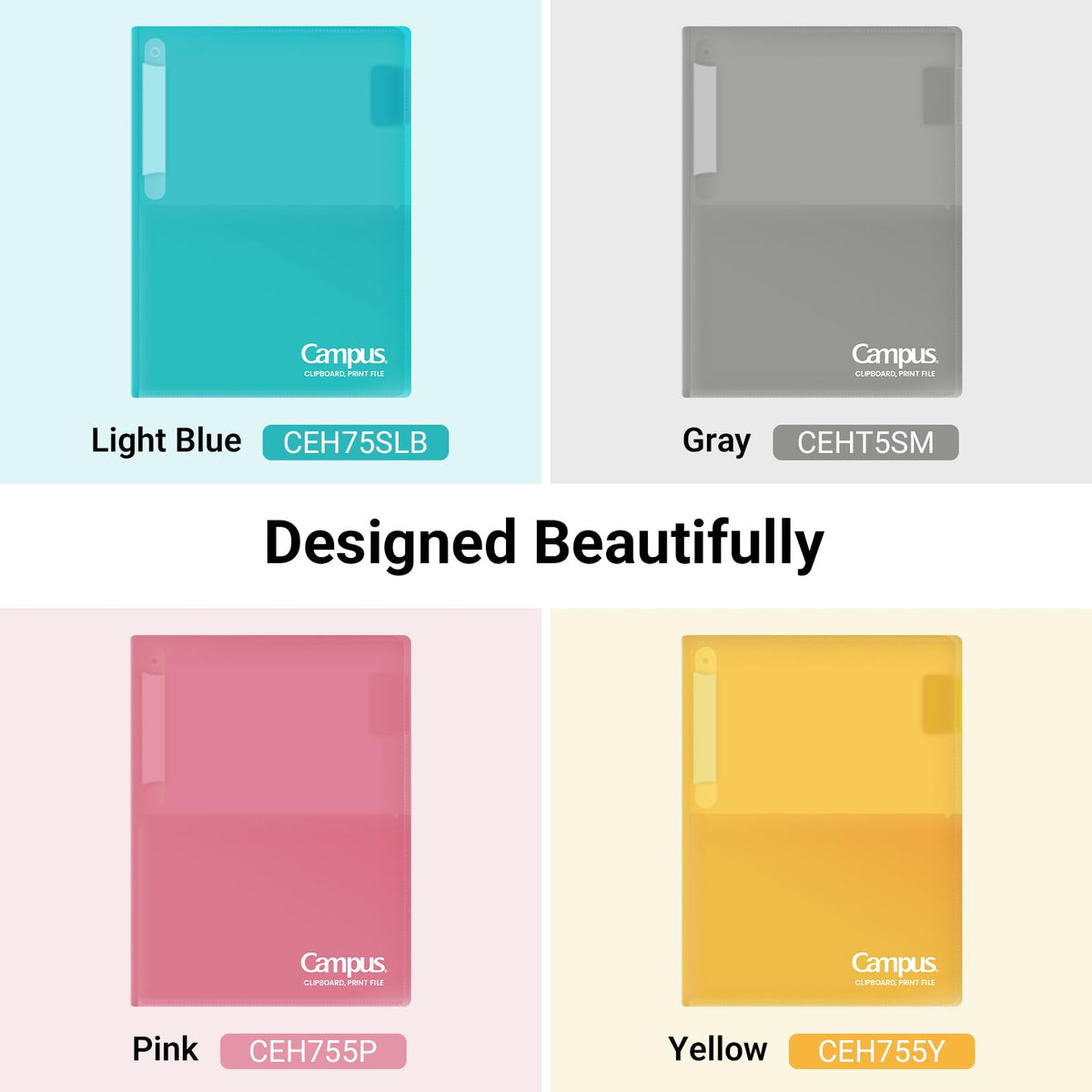 Kokuyo Portfolio Folder with Pockets Folder for Paper Organization,Heavy Duty Pocket Folder Fits US Letter & A4，Flip & Write Surface,Dual-Purpose Clip & Pocket Design(FU-CEH755B)