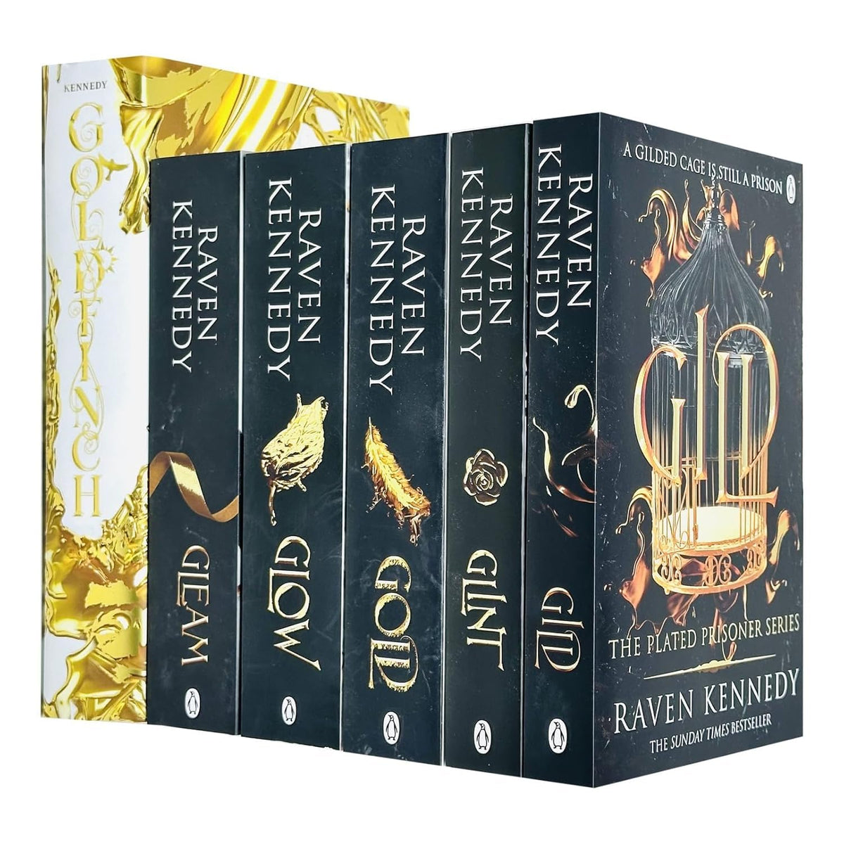 The Plated Prisoner Series 6 Books Collection Set By Raven Kennedy(Gild, Glint, Gleam, Glow, Gold & Goldfinch)