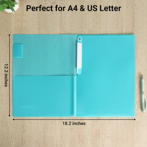 Kokuyo Portfolio Folder with Pockets Folder for Paper Organization,Heavy Duty Pocket Folder Fits US Letter & A4，Flip & Write Surface,Dual-Purpose Clip & Pocket Design(FU-CEH755B)
