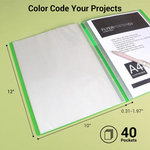 Kokuyo 40-Pocket Binder with Plastic Sleeves 8.5"x11" (Pink), A4 and US Letter Expandable Art Portfolio Folder with Clear Sheet Protectors. 80 Pages of Presentation Display Book. (RA-N40P)