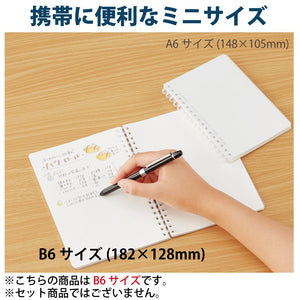 KOKUYO Spiral Dotted Notebook, 7.2'' x 5'' Business Journal B6 Soft Ring Notebooks with 5mm Dot Grid, 80 Perforated Sheets, Clear 1 Subject Notebook, Note Taking for Work. Japan Import (SU-SV548WT-T)