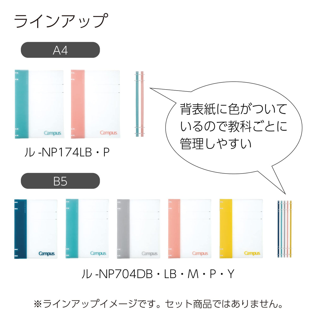 Kokuyo Campus Refillable Notebook, A4 2x2 Slim Ring Binder Notebook with Customizable Title Page, 40 Sheets Capacity. Suitable for 30 Holes Loose Leaf Paper, Pink (RU-NP174P)
