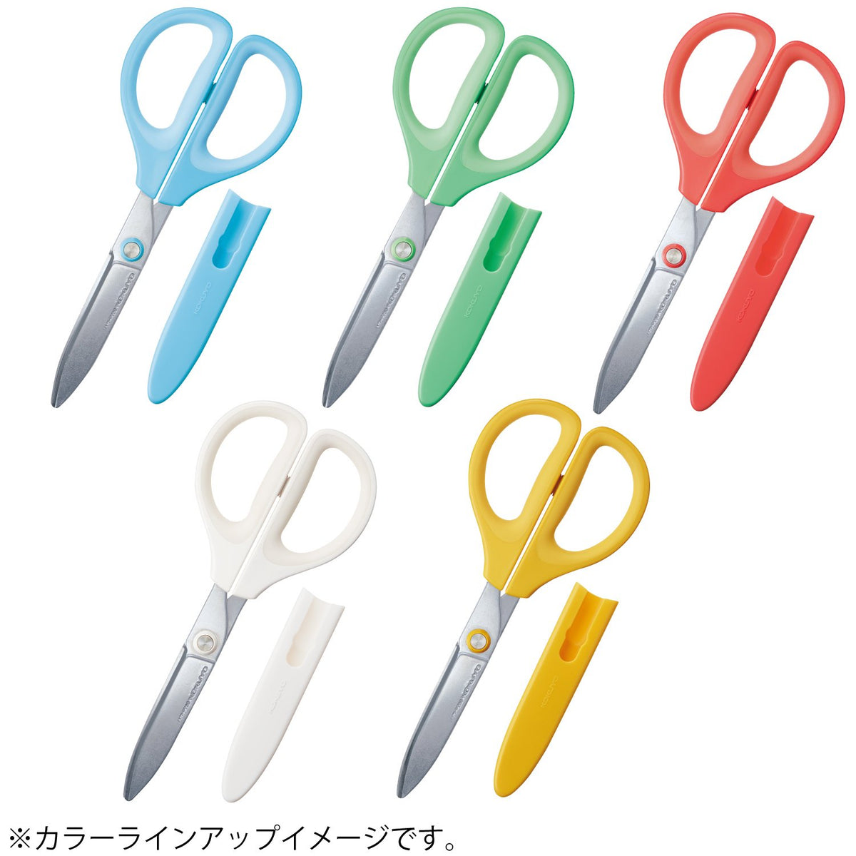 Kokuyo Saxa Non-Stick Scissors - Heavy Duty Titanium Coating Blades with 3D Technology, Ambidextrous Design for Crafting, Sewing & Daily Use, Red, Japan Import (HASA-P280R)