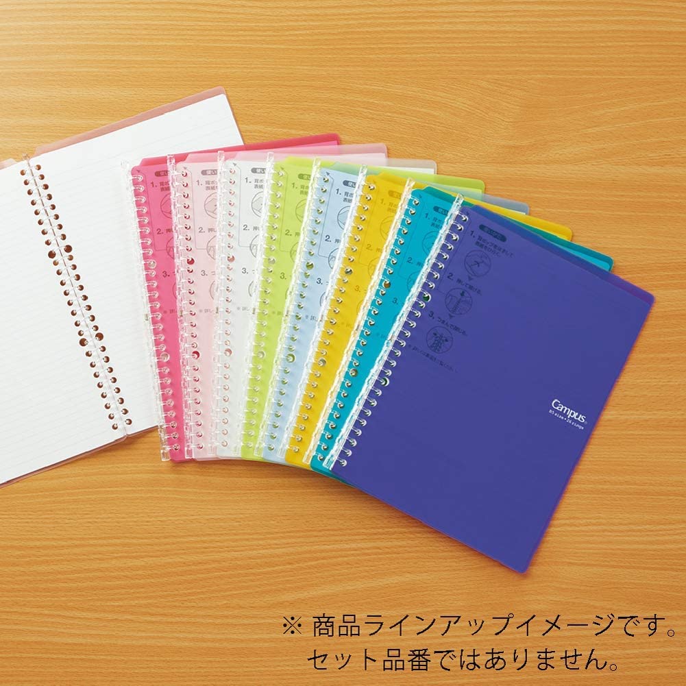 Kokuyo Campus Smart Ring Binder, B5 Purple Refillable Binder Notebook 26 Holes with 10 Extra Loose-Leaf Paper, Up to 25 Filler Papers for Work & Study, Japan Import (RU-SP700V)