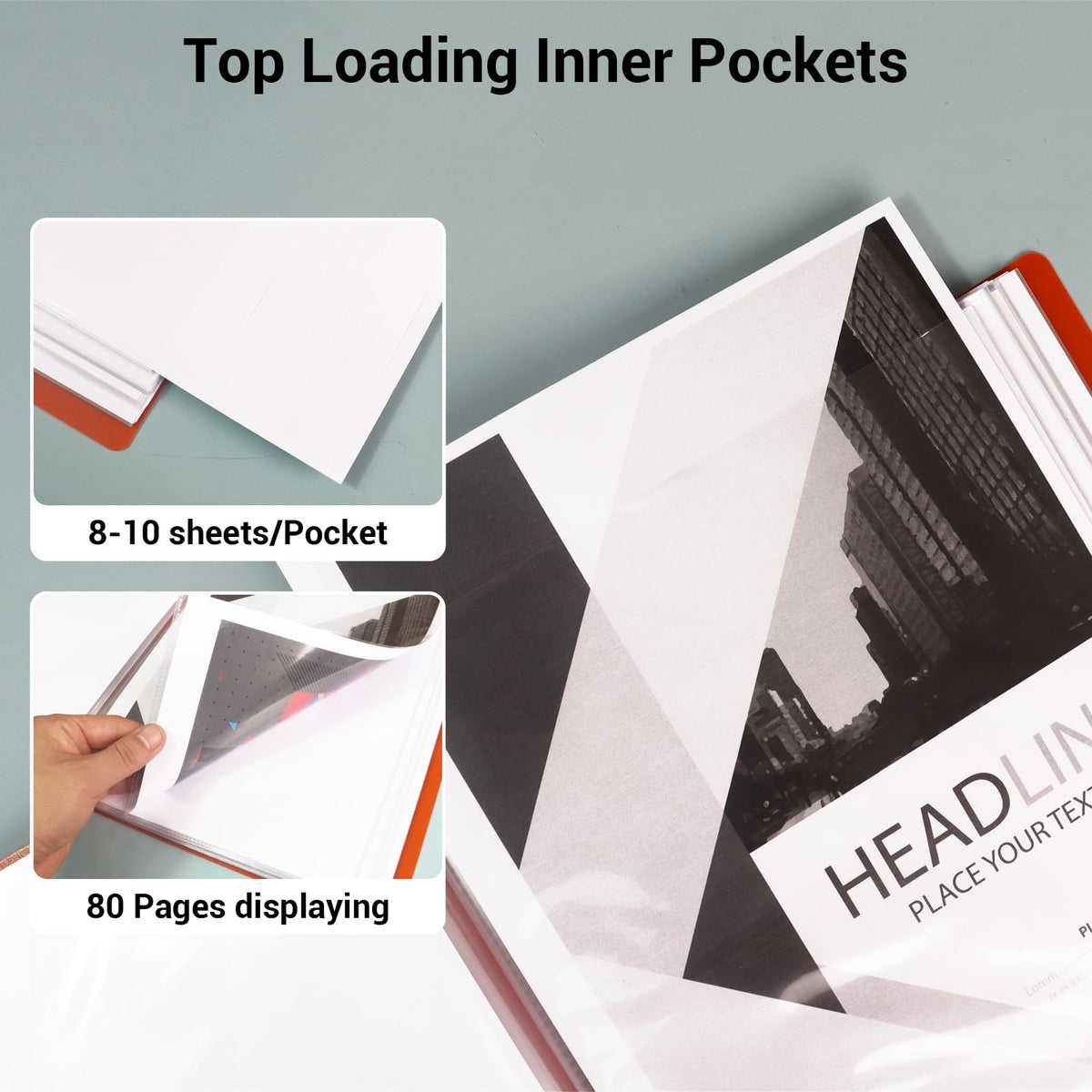 Kokuyo 40-Pocket Binder with Plastic Sleeves (Clear), A4 Art Portfolio Folder with Clear Sheet Protectors. 80 Pages of Presentation Display Book. Japan Import (CTRA-C40T)