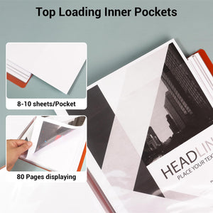 Kokuyo 40-Pocket Binder with Plastic Sleeves (Clear), A4 Art Portfolio Folder with Clear Sheet Protectors. 80 Pages of Presentation Display Book. Japan Import (CTRA-C40T)