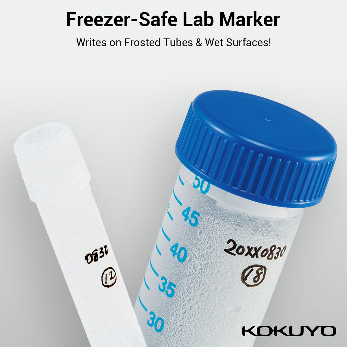 KOKUYO Alcohol Resistant Laboratory Markers, 5 Red Permanent Freezer Lab Pens with 0.6mm Fine Point Tip, Designed for Industrial, Lab and Hospital Use, Japan Import