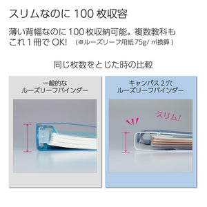 Kokuyo Campus Refillable Notebook, A4 Slim 2 Ring Binder Notebook with 5 Subject Dividers, 100 Sheets Capacity. Suitable for 30 Holes Loose Leaf Paper, Mineral Pistachio Green (Le-PP158-L4LG)