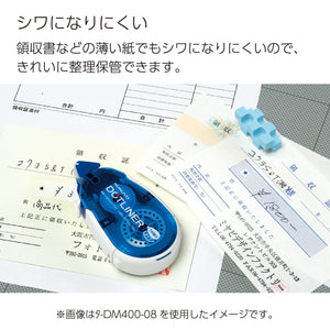 KOKUYO Glue Tape Refill for Scrapbooking, 3 Pack 52.5 Ft x 0.33 in Double Sided Tape Roller for Crafts, Blue Dot Pattern Tape Runner, Adhesive Scrapbook Supplies. Japan Import (TA-D400-08NX3)
