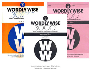 Wordly Wise 3000 Fourth Edition Student Edition + Test Booklet + Answer Key Set Grade 8