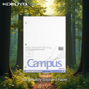 KOKUYO 5x5 Graph Paper, 8.25x11 Inches Loose Leaf Paper, 300 Sheets, Smooth Writing Surface, Bleed Resistant Filler Paper for Math, Engineering, Art Projects. Japan Import (WSG-NO-887G2x3)