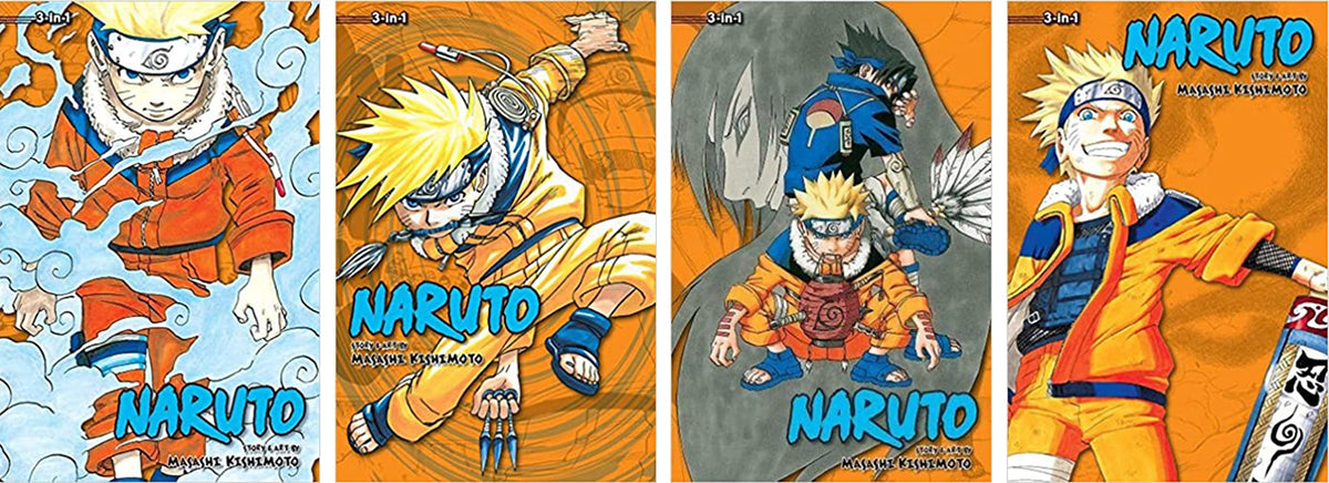Naruto 3-in-1 Edition Manga Set Vol. 1-12 by Masashi Kishimoto