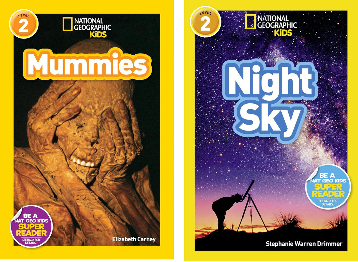 National Geographic Kids Level 2 Readers 10-Book Set Early Reader Collection – Mummies, Night Sky, Pandas, Penguins, Planets, Rocks and Minerals, Rosa Parks, Saving Animal Babies, Sea Turtles, Sharks