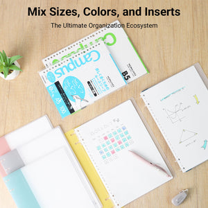KOKUYO Campus 2x2 Spiral Binder Notebook Set, A4 Refillable Notebook + 50 Refill Papers with 6mm Dot Ruled, 40 Sheet Capacity, Light Blue, Perfect for Work, Study & Journal, Japan Import