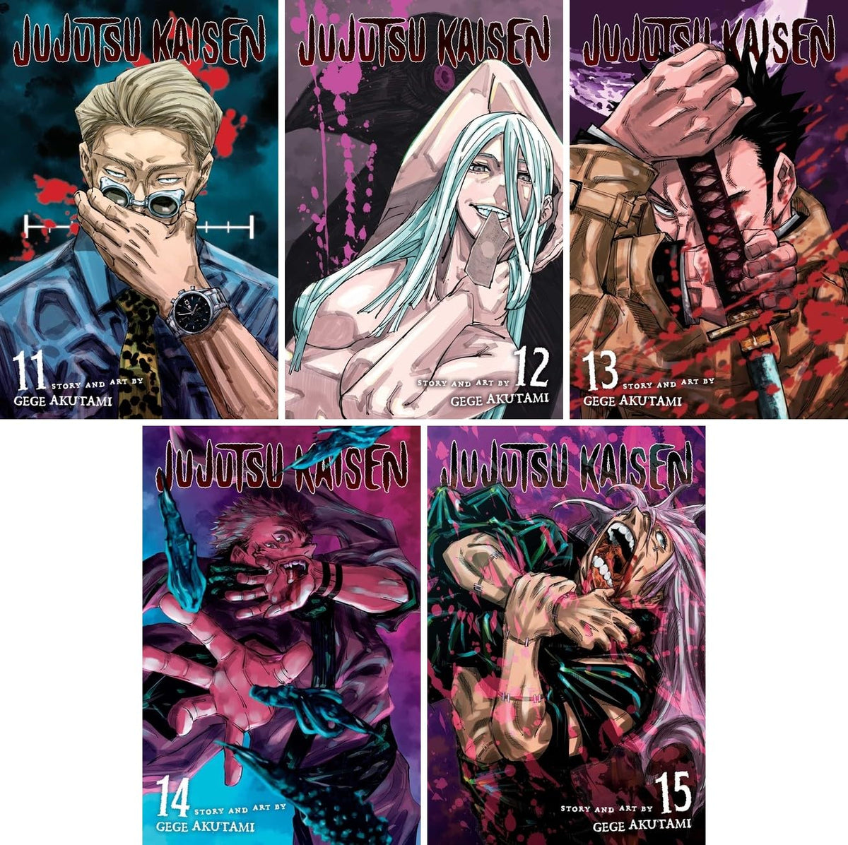 Jujutsu Kaisen Manga Series 5 Books Collection Set Vol. 11-15 by Gege Akutami