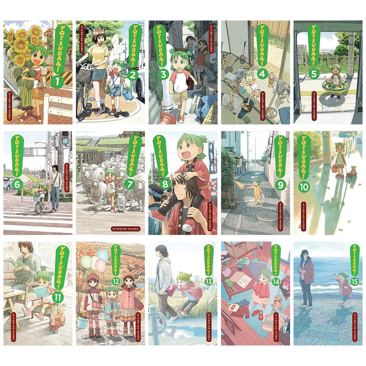Yotsuba&! Manga 15-book Series Vol. 1-15 Set by Kiyohiko Azuma
