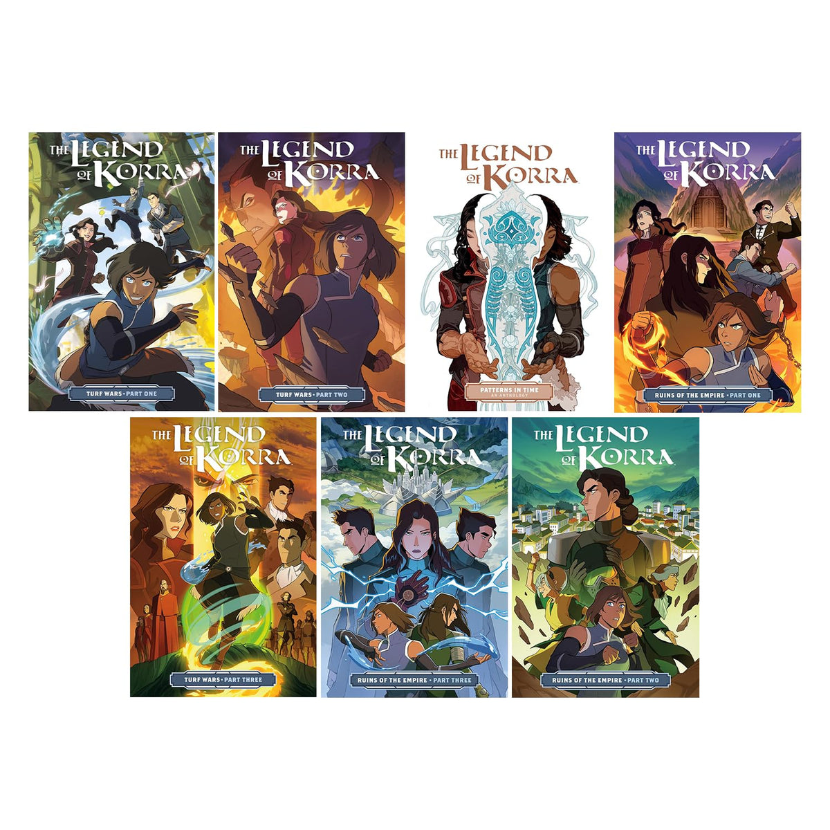 The Legend of Korra Series, 7 Books Collection Set, Turf Wars Part 1-3, Ruins of the Empire Part 1-3, Patterns in Time
