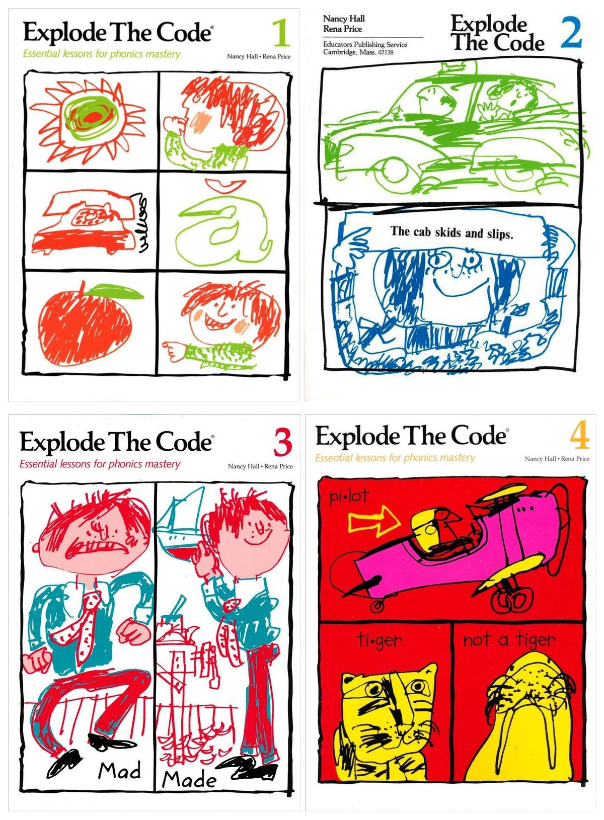 Explode the Code 4 Books SET: Book 1, 2, 3 and 4 (Essential Lessons for Phonics Mastery)
