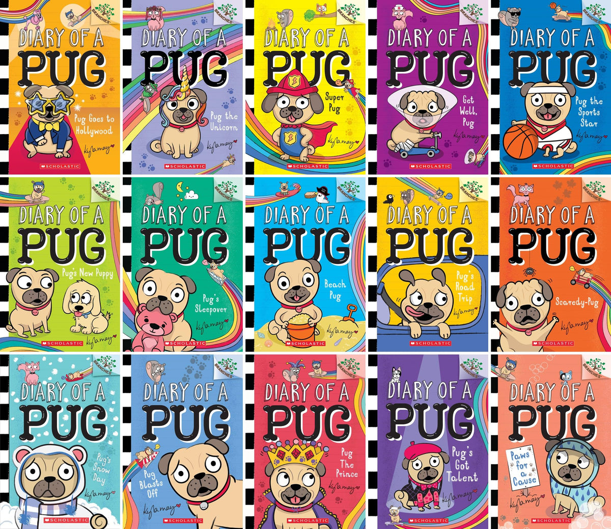 Diary of a Pug Series, 15 Books Collection Set by by Kyla May